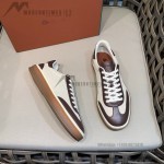 Loro Piana Tennis Walk Sneaker Chocolate Brown quiet luxury low top casual shoes for men with gum sole