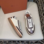 Loro Piana Tennis Walk Sneaker Chocolate Brown quiet luxury low top casual shoes for men with gum sole