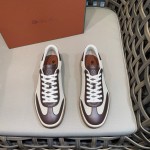 Loro Piana Tennis Walk Sneaker Chocolate Brown quiet luxury low top casual shoes for men with gum sole