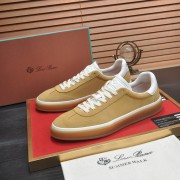 Loro Piana Tennis Walk Sneaker Camel Tan Suede with Coffee Gum Sole