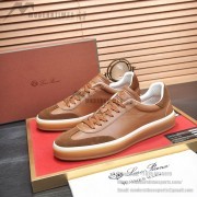 Loro Piana Tennis Walk Sneaker Tan Brown Gum Sole Leather Suede Low-Top Sneakers