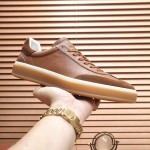 Loro Piana Tennis Walk Sneaker tan brown leather suede gum sole low top sneakers