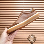 Loro Piana Tennis Walk Sneaker tan brown leather suede gum sole low top sneakers