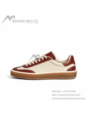Loro Piana Tennis Walk Sneaker Cotton Natural Deep Kummel FAR1099_B646 – コットン素材の上品なロートップカジュアルシューズ レディース