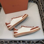 Loro Piana Tennis Walk Sneaker Cotton Natural Deep Kummel FAR1099_B646 low top casual shoes for women with gum sole