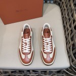 Loro Piana Tennis Walk Sneaker Cotton Natural Deep Kummel FAR1099_B646 low top casual shoes for women with gum sole