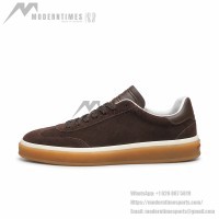 Loro Piana Tennis Walk Sneaker Dark Chocolate Brown Suede with Coffee Gum Sole