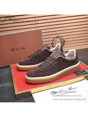 Loro Piana Tennis Walk Sneaker 다크 초콜릿 브라운 스웨이드 커피 컬러 검솔