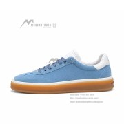 Loro Piana Tennis Walk Sneaker Dusty Blue Suede with Coffee Gum Sole