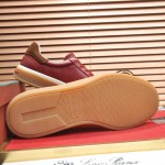 Loro Piana Tennis Walk Sneaker Burgundy Red Brown Leather Suede Gum Sole side view