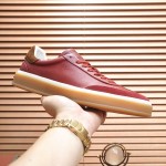 Loro Piana Tennis Walk Sneaker Burgundy Red Brown Leather Suede Gum Sole side view