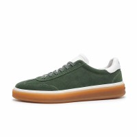 Loro Piana Tennis Walk Sneaker Forest Green Suede with Coffee Gum Sole