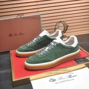 Loro Piana Tennis Walk Sneaker Forest Green Suede with Coffee Gum Sole