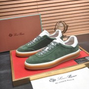 Loro Piana Tennis Walk Sneaker Forest Green Suede with Coffee Gum Sole