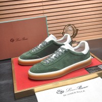 Loro Piana Tennis Walk Sneaker Forest Green Suede with Coffee Gum Sole