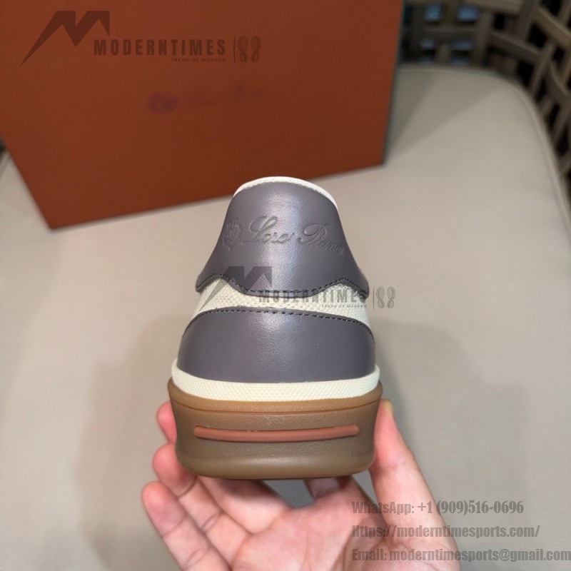 Loro Piana Tennis Walk Sneaker Light Grey minimal luxury low top casual shoes for men with gum sole