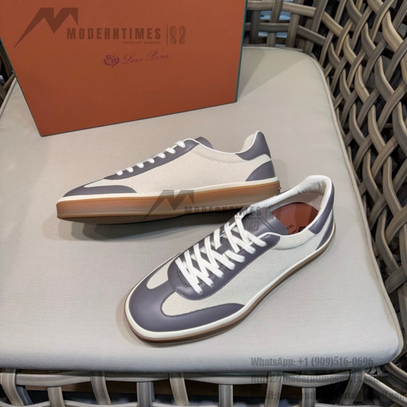 Loro Piana Tennis Walk Sneaker Light Grey minimal luxury low top casual shoes for men with gum sole