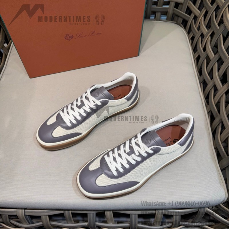 Loro Piana Tennis Walk Sneaker Light Grey minimal luxury low top casual shoes for men with gum sole