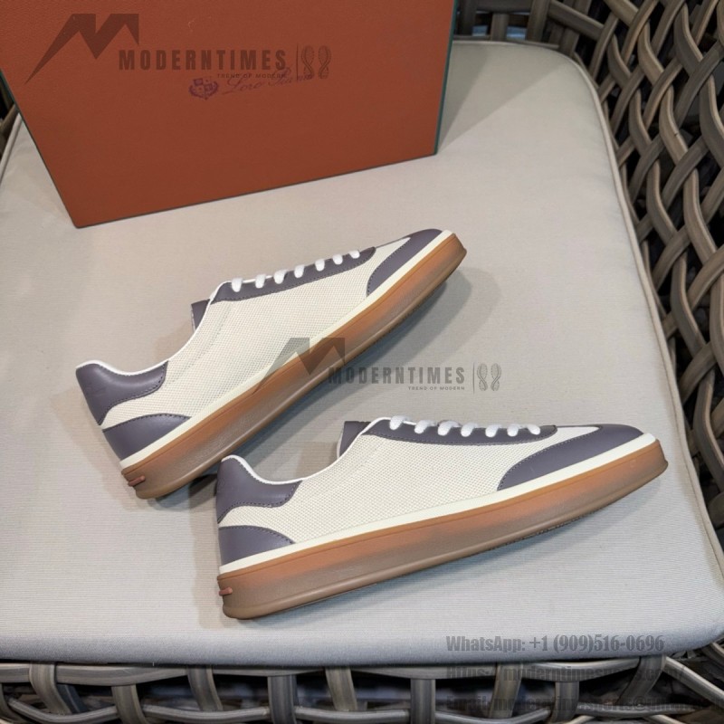 Loro Piana Tennis Walk Sneaker Light Grey minimal luxury low top casual shoes for men with gum sole