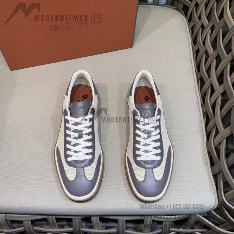 Loro Piana Tennis Walk Sneaker Light Grey minimal luxury low top casual shoes for men with gum sole