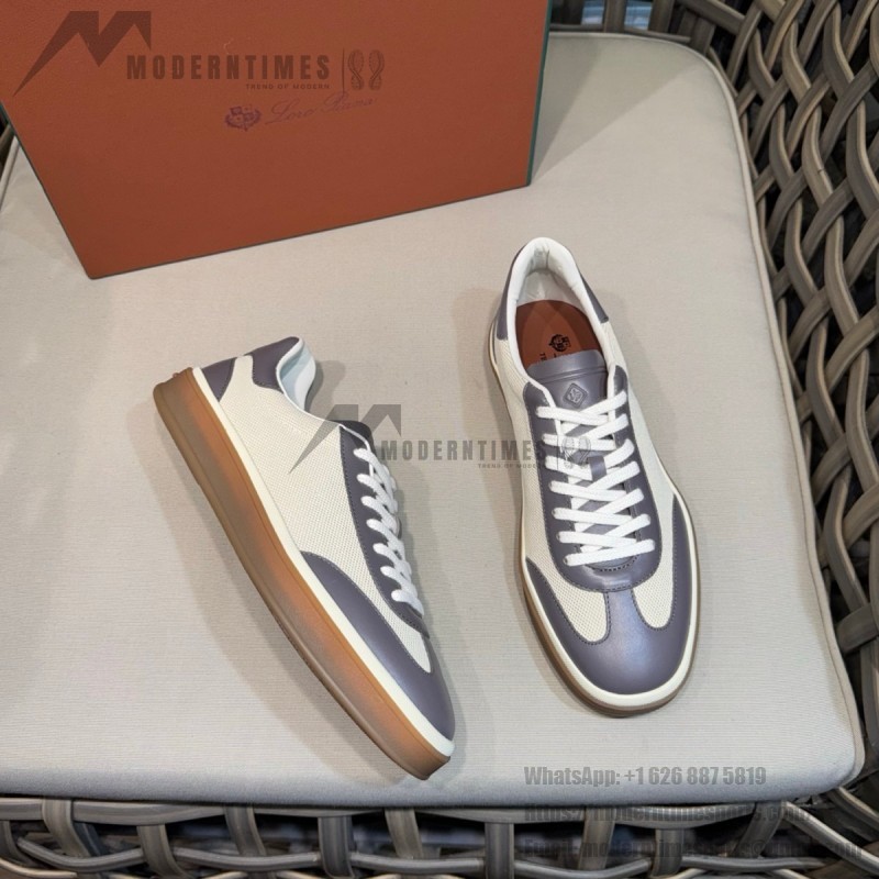 Loro Piana Tennis Walk Sneaker Light Grey minimal luxury low top casual shoes for men with gum sole