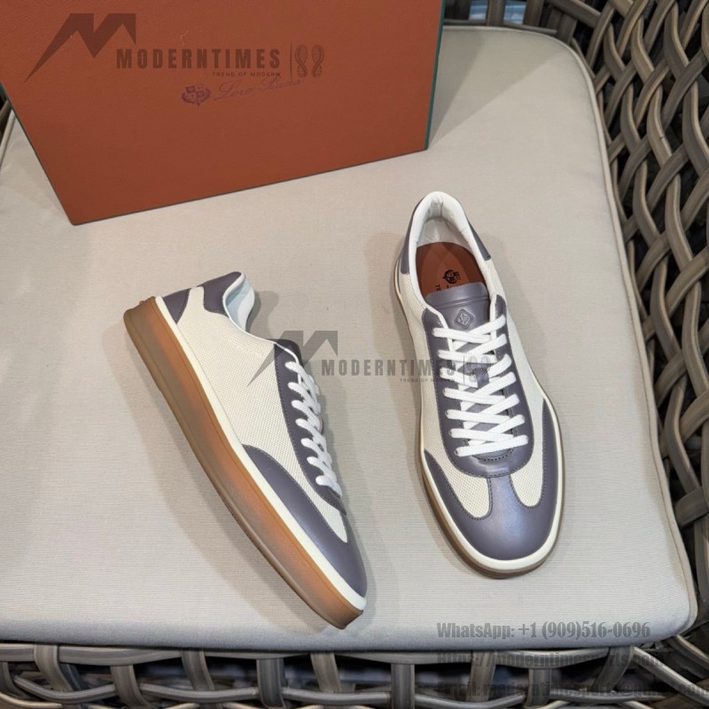 Loro Piana Tennis Walk Sneaker Light Grey minimal luxury low top casual shoes for men with gum sole