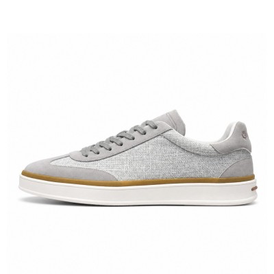 Loro Piana Tennis Walk Sneaker Light Grey Woven Textile & Suede