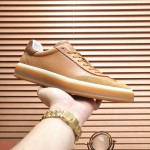 Loro Piana Tennis Walk Sneaker in Light Sand Dune and Cognac Tan leather and suede with coffee gum sole