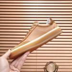 Loro Piana Tennis Walk Sneaker in Light Sand Dune and Cognac Tan leather and suede with coffee gum sole
