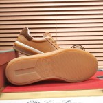 Loro Piana Tennis Walk Sneaker in Light Sand Dune and Cognac Tan leather and suede with coffee gum sole