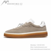 Loro Piana Tennis Walk Sneaker Light Taupe Suede with Coffee Gum Sole