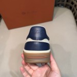 Loro Piana Tennis Walk Sneaker Navy White low top luxury casual shoes for men with gum sole