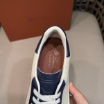 Loro Piana Tennis Walk Sneaker Navy White low top luxury casual shoes for men with gum sole