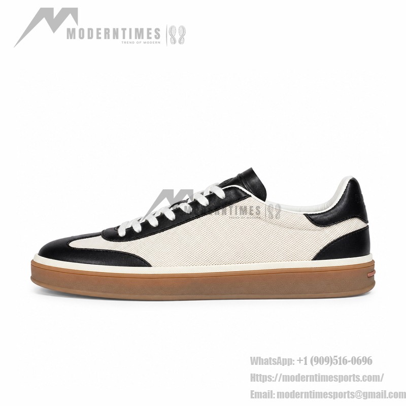 Loro Piana Tennis Walk Sneaker Navy White low top luxury casual shoes with gum sole