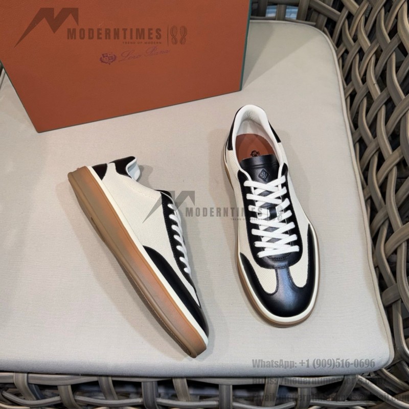 Loro Piana Tennis Walk Sneaker Navy White low top luxury casual shoes with gum sole