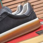 Loro Piana Tennis Walk Sneaker FAN8505_M0WF in Obsidian Grey suede with tonal leather details and Coffee Gum Sole