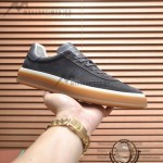 Loro Piana Tennis Walk Sneaker FAN8505_M0WF in Obsidian Grey suede with tonal leather details and Coffee Gum Sole