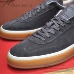 Loro Piana Tennis Walk Sneaker FAN8505_M0WF in Obsidian Grey suede with tonal leather details and Coffee Gum Sole