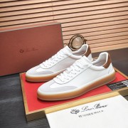 Loro Piana Tennis Walk Sneaker White Brown Gum Sole – Quiet Luxury Low Top Sneakers for Men and Women