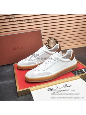 Loro Piana Tennis Walk Sneaker White Brown Gum Sole – ホワイト×ブラウンの上品なロートップスニーカー メンズ・レディース