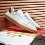 Loro Piana Tennis Walk Sneaker white brown gum sole low top sneakers