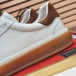 Loro Piana Tennis Walk Sneaker white brown gum sole low top sneakers