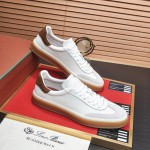 Loro Piana Tennis Walk Sneaker white brown gum sole low top sneakers