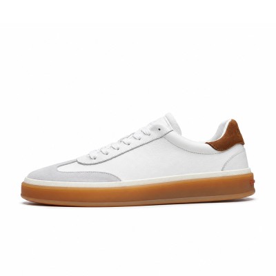 Loro Piana Tennis Walk Sneaker White Brown Gum Sole – Quiet Luxury Low Top Sneakers for Men and Women
