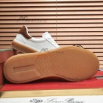Loro Piana Tennis Walk Sneaker white brown gum sole low top sneakers