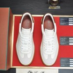 Loro Piana Tennis Walk Sneaker white brown gum sole low top sneakers