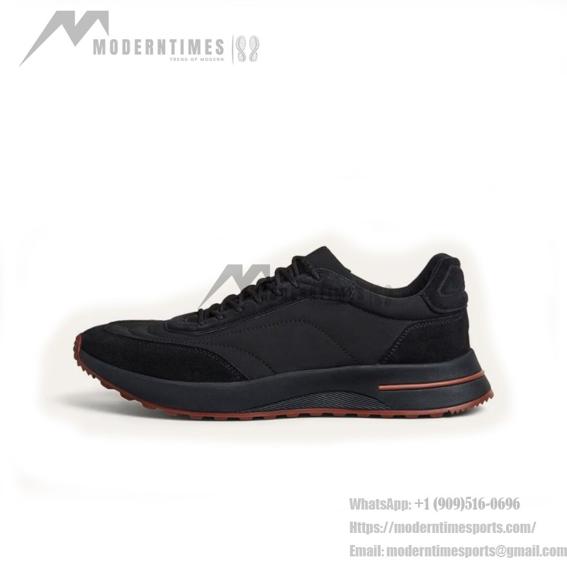 Loro Piana Week End Walk Sneaker Black FAQ2222_8000 Storm System microfiber casual shoes for men
