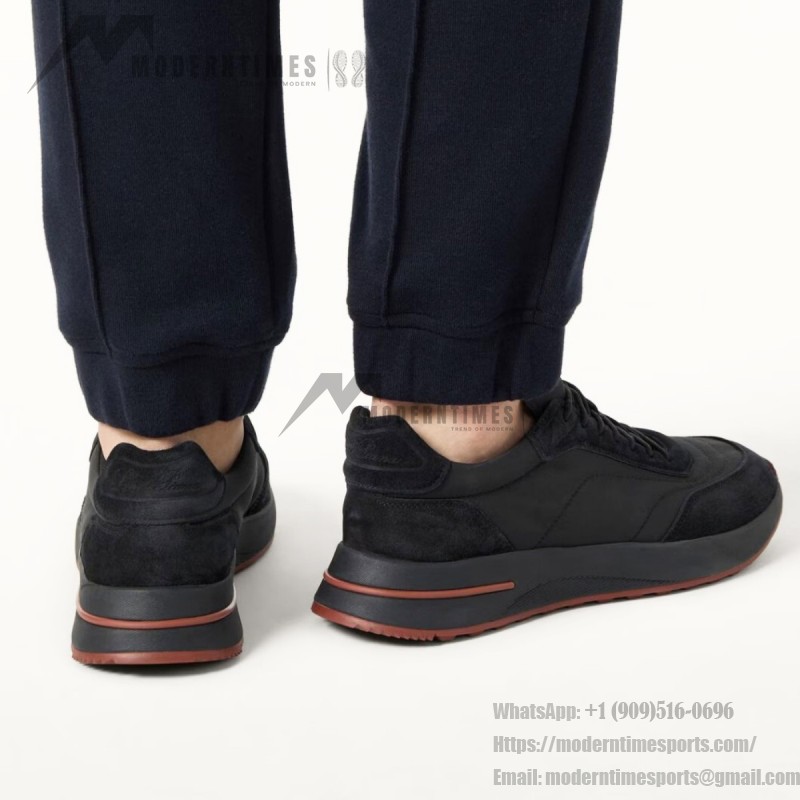 Loro Piana Week End Walk Sneaker Black FAQ2222_8000 Storm System microfiber casual shoes for men