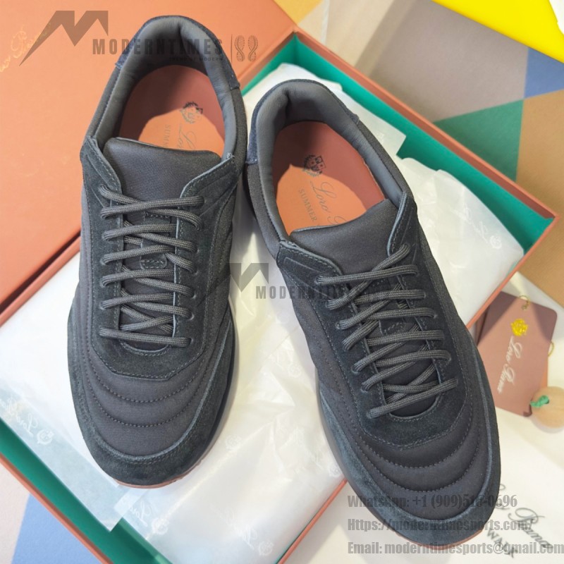Loro Piana Week End Walk Sneaker Black FAQ2222_8000 Storm System microfiber casual shoes for men