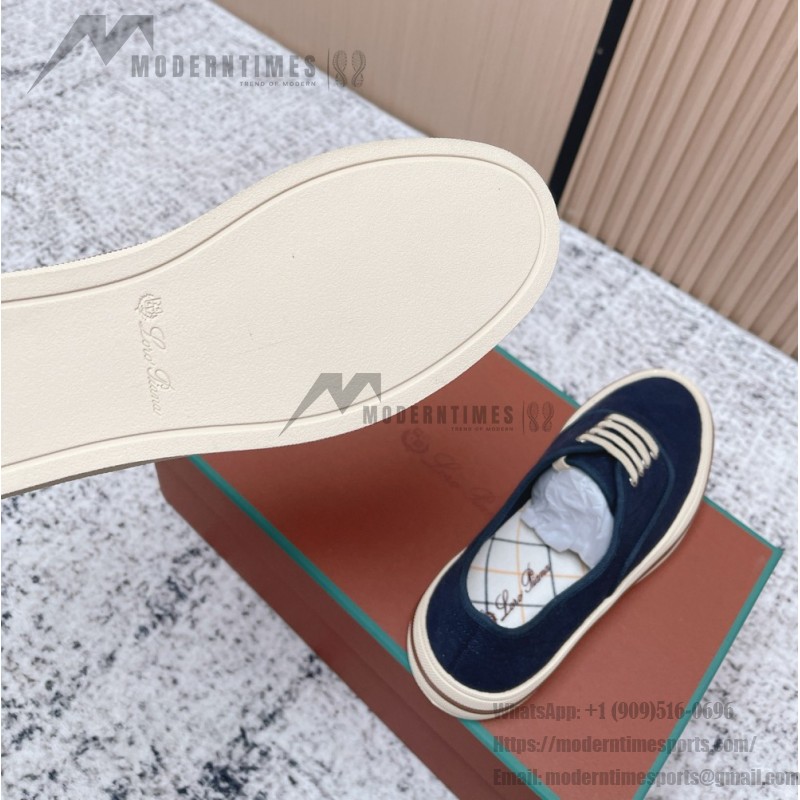 Loro Piana Nantucket Walk Sneaker FAR1445 W000 Blue Navy luxury canvas sneaker for men and women